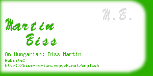 martin biss business card